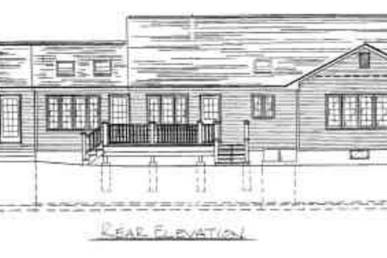 Exterior - Rear Elevation for Ranch House Plan #75-130 - 3 bed, 2 bath