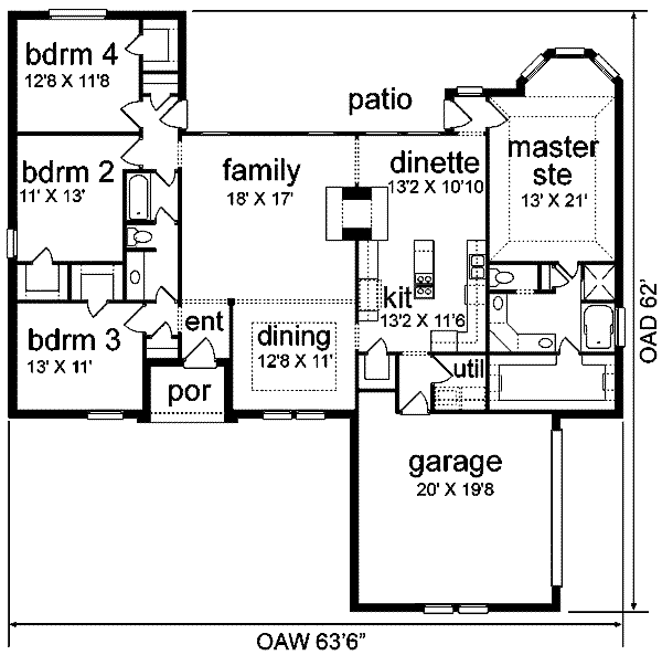 Dream House Plan - Traditional Floor Plan - Main Floor Plan #84-134