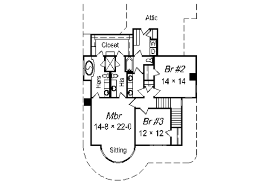 Floor Plan - Upper Floor for Traditional House Plan #329-283 - 3 bed, 3 bath