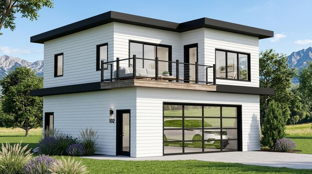 Exterior - Front Elevation 2 for Modern House Plan #1064-283 - 2 bed, 1 bath
