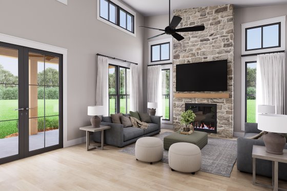 Interior - Family Room for Barndominium House Plan #430-394 - 2 bed, 2 bath