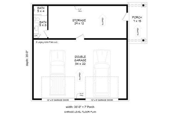 Floor Plan - Main Floor for Modern House Plan #932-683, 1 bath