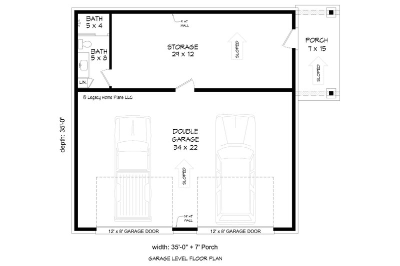 House Blueprint - Floor Plan - Main Floor for Modern House Plan #932-683, 1 bath