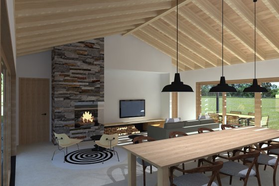 Interior - Family Room for Ranch House Plan #933-19 - 3 bed, 4 bath