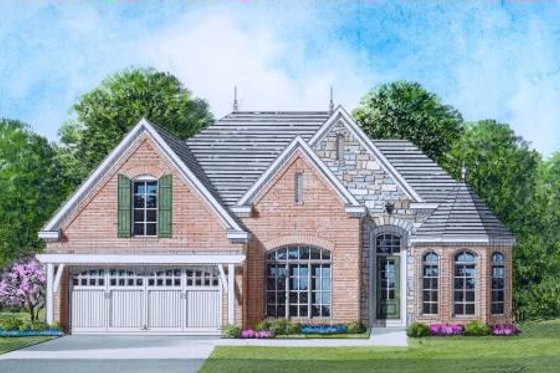 Exterior - Front Elevation for European House Plan #424-16 - 3 bed, 2 bath
