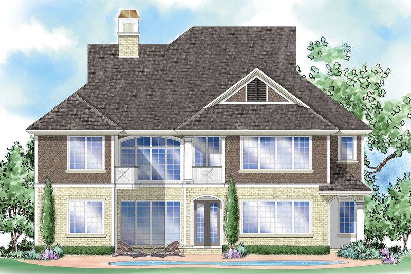 Architectural House Design - Exterior - Rear Elevation for Country House Plan #930-281 - 5 bed, 5.5 bath