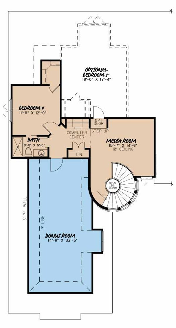 House Plan Design - European Floor Plan - Upper Floor Plan #17-3372