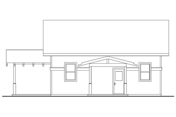Exterior - Rear Elevation for Craftsman House Plan #124-544 - 1 bed, 1 bath