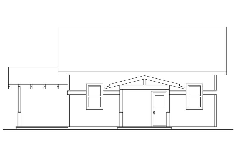 Home Plan - Exterior - Rear Elevation for Craftsman House Plan #124-544 - 1 bed, 1 bath