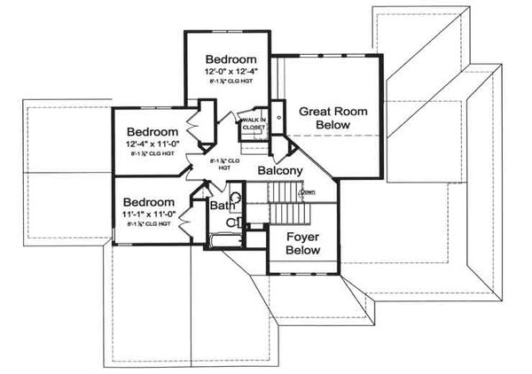 Craftsman Floor Plan - Upper Floor Plan #46-471