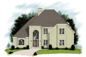 European Exterior - Front Elevation Plan #56-201