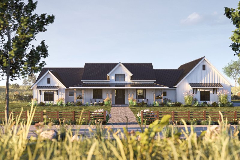 House Plan Design - Exterior - Front Elevation 6 for Farmhouse House Plan #455-706 - 4 bed, 3.5 bath