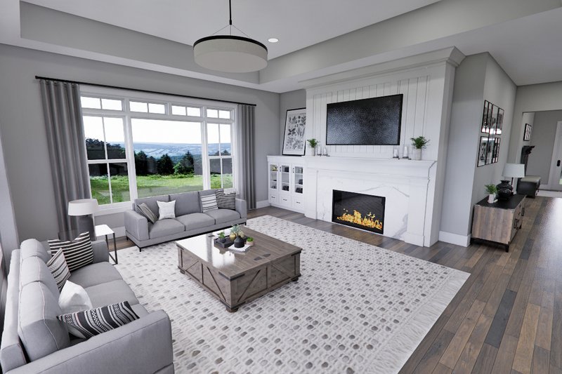 House Blueprint - Interior - Family Room 2 for Ranch House Plan #51-1326 - 3 bed, 2.5 bath