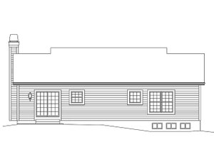 Exterior - Rear Elevation for Ranch House Plan #57-638 - 3 bed, 2 bath