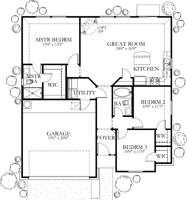 Dream House Plan - Mediterranean Floor Plan - Main Floor Plan #80-133