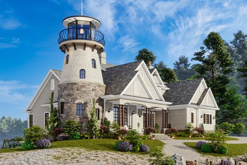 House Blueprint - Exterior - Front Elevation 5 for Beach House Plan #54-597 - 4 bed, 3 bath