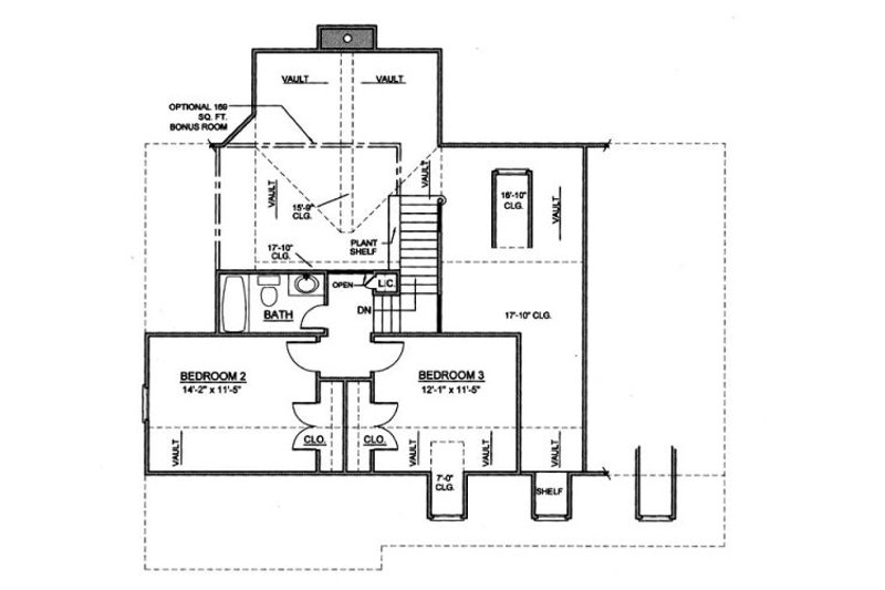 Home Plan - Floor Plan - Upper Floor for Country House Plan #119-268 - 3 bed, 2.5 bath