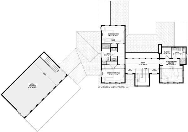 Contemporary Floor Plan - Upper Floor Plan #928-372