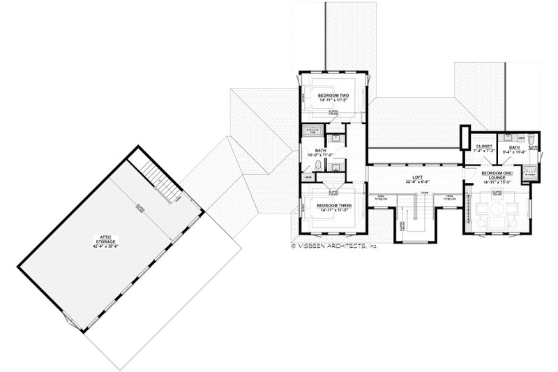 Home Plan - Floor Plan - Upper Floor for Contemporary House Plan #928-372 - 4 bed, 3.5 bath