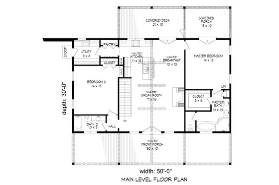 Floor Plan - Main Floor for Country House Plan #932-310 - 4 bed, 3 bath
