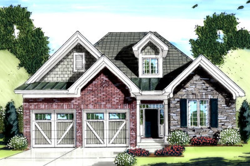 House Blueprint - Craftsman Exterior - Front Elevation Plan #46-432