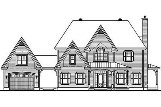 Exterior - Rear Elevation for Farmhouse House Plan #23-877 - 4 bed, 2 bath