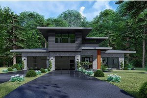 Contemporary Exterior - Front Elevation Plan #17-3426