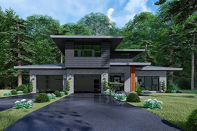 House Blueprint - Contemporary Exterior - Front Elevation Plan #17-3426