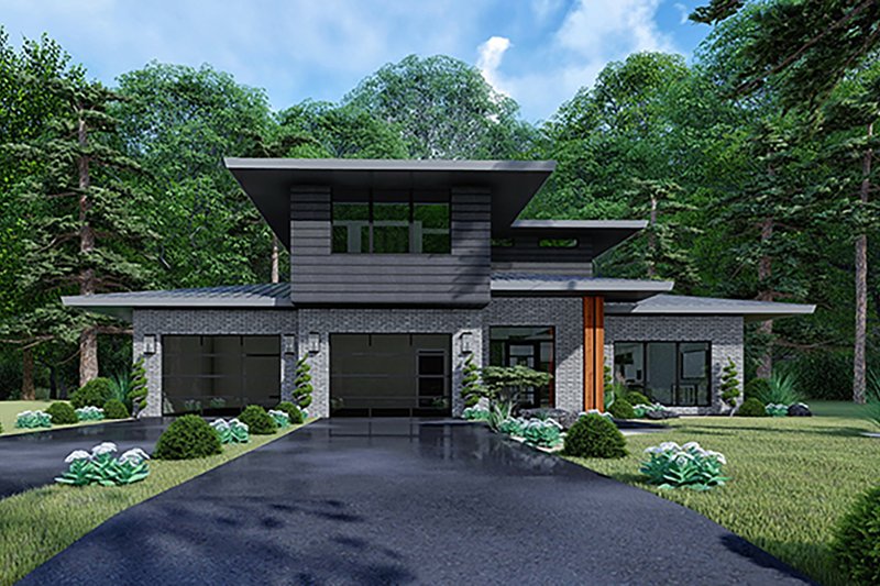 Architectural House Design - Contemporary Exterior - Front Elevation Plan #17-3426