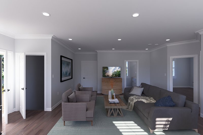 House Design - Interior - Family Room for Craftsman House Plan #1060-372 - 2 bed, 2 bath