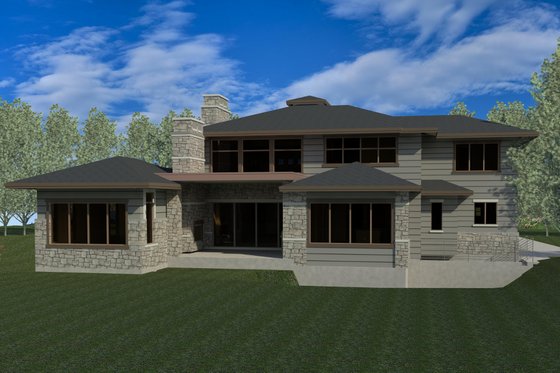 Exterior - Rear Elevation for Contemporary House Plan #920-85 - 7 bed, 5.5 bath