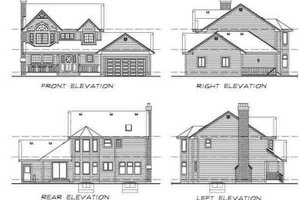 Exterior - Rear Elevation for Traditional House Plan #47-263 - 3 bed, 2.5 bath
