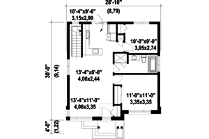Floor Plan - Main Floor for Contemporary House Plan #25-4407 - 2 bed, 1 bath