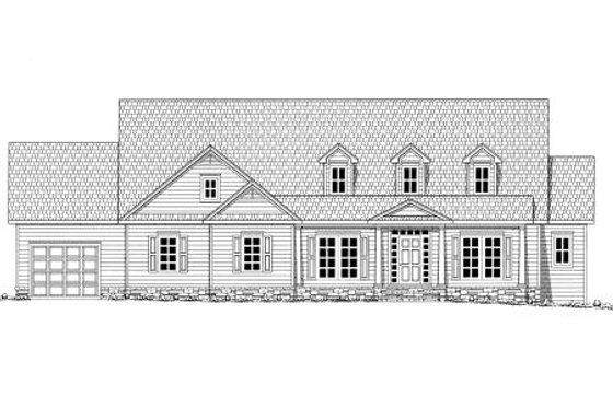 Exterior - Rear Elevation for Country House Plan #437-40 - 4 bed, 3.5 bath