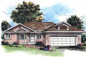 Ranch Exterior - Front Elevation Plan #18-122