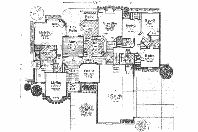 Home Plan - Floor Plan - Main Floor for European House Plan #310-494 - 4 bed, 3.5 bath