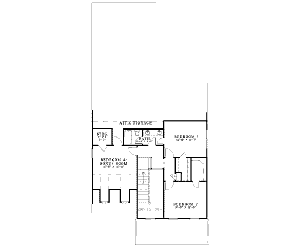 Architectural House Design - Colonial Floor Plan - Upper Floor Plan #17-2116