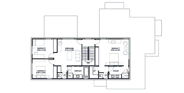 Modern Floor Plan - Upper Floor Plan #496-8