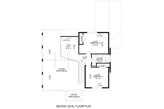 Floor Plan - Upper Floor for Southern House Plan #932-1217 - 4 bed, 3.5 bath