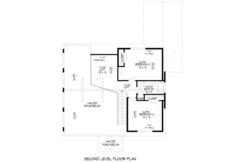 Architectural House Design - Floor Plan - Upper Floor for Southern House Plan #932-1217 - 4 bed, 3.5 bath