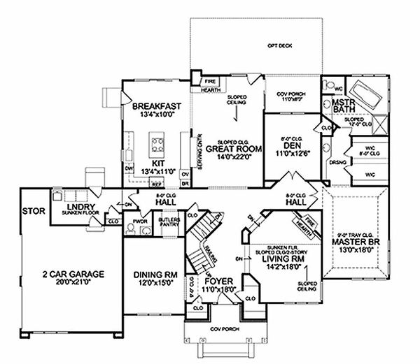 Country Floor Plan - Main Floor Plan #456-35