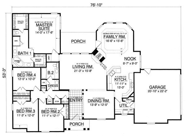 House Plan Design - European Floor Plan - Main Floor Plan #40-390