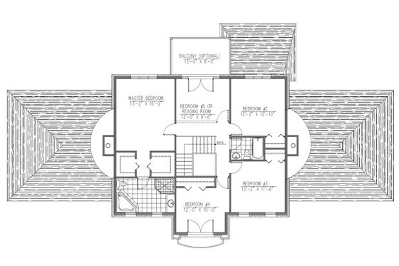 Floor Plan - Upper Floor for European House Plan #138-339 - 4 bed, 2.5 bath