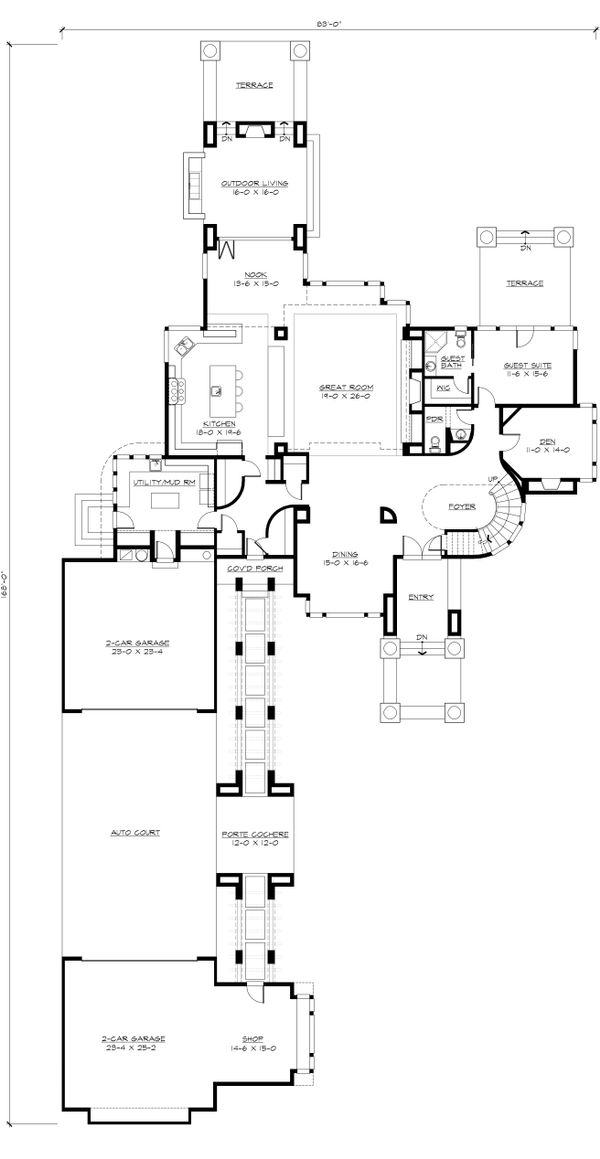 Modern prairie style house plan by Washington State designer with big beautiful master suite