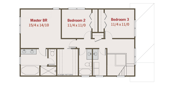 Craftsman Floor Plan - Upper Floor Plan #461-35