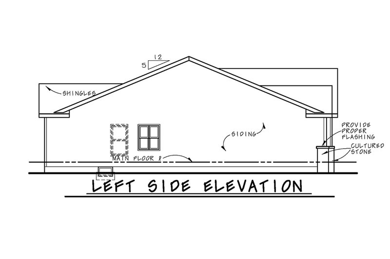 Architectural House Design - Left Side Elevation