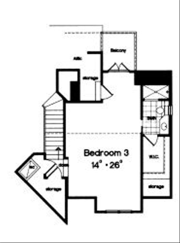 European Floor Plan - Upper Floor Plan #417-321