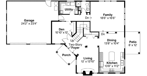 House Design - Traditional Floor Plan - Main Floor Plan #124-465