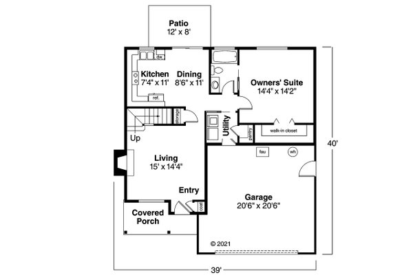 Farmhouse Floor Plan - Main Floor Plan #124-538