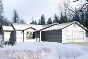 Ranch Exterior - Front Elevation Plan #1-1154
